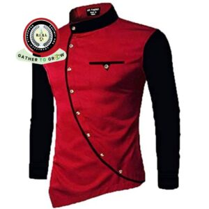 Men long sleeve button front shirt