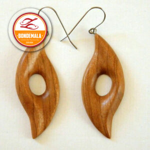Brown wooden dangle earrings