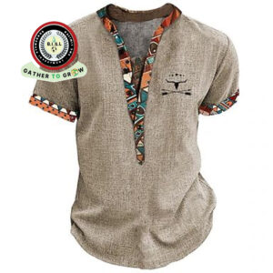 Casual v-neck kitenge shirt