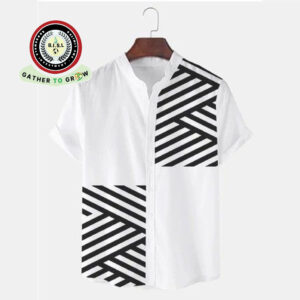 Classic White Men’s Shirt with Stripes